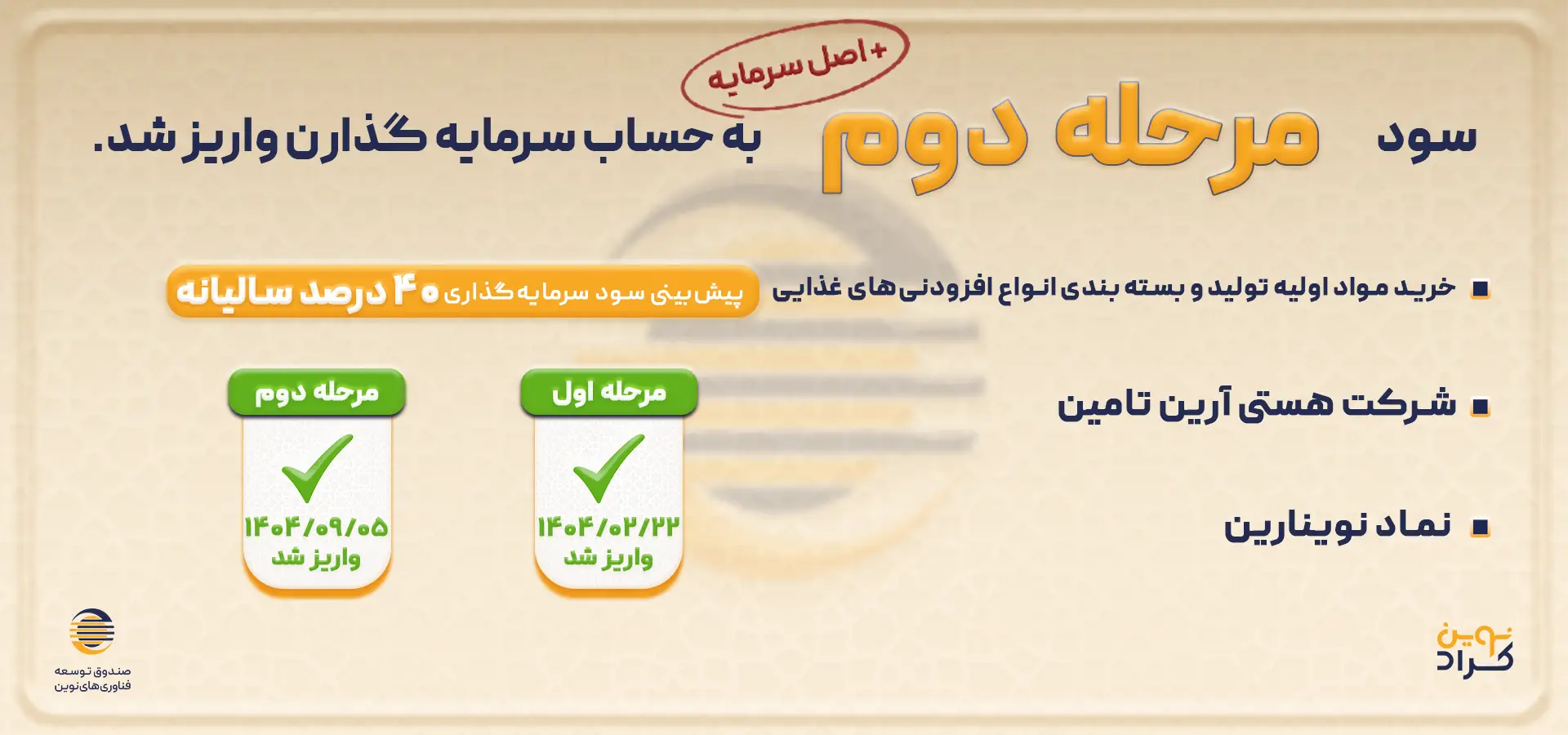 سود مرحله دوم نوینارین